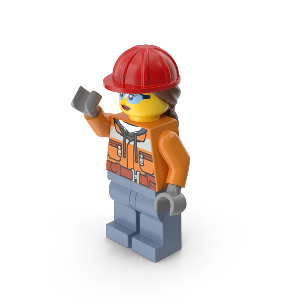 People: Lego Female Worker 1 Arms Up PNG & PSD Images