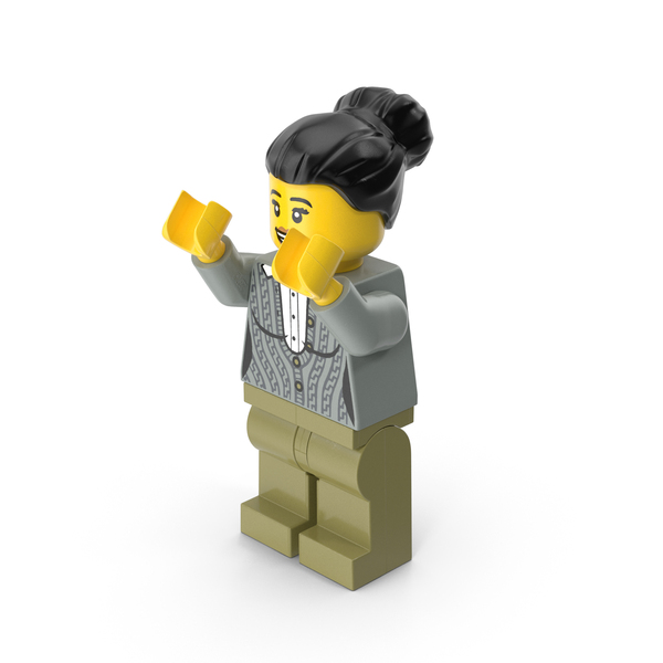 People: Lego Minifigure Female Arms Up PNG & PSD Images