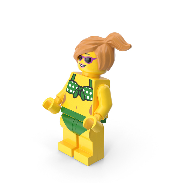 People: Lego Minifigure Female Beach Bent Up PNG & PSD Images