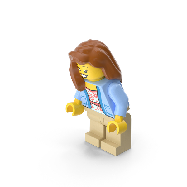 People: Lego Minifigure Female Bent Down PNG & PSD Images