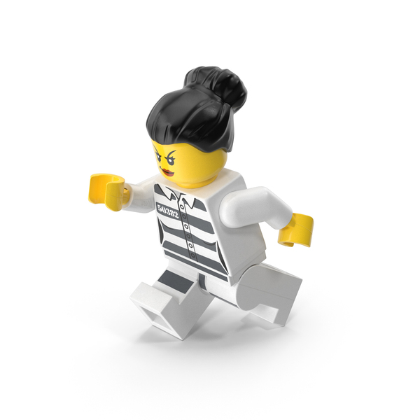 People: Lego Minifigure Female Prisoner Running PNG & PSD Images