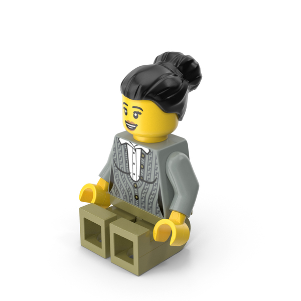 People: Lego Minifigure Female Sitting PNG & PSD Images