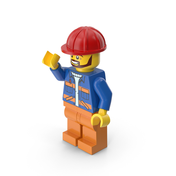 People: Lego Minifigure Male Worker Arm Up PNG & PSD Images