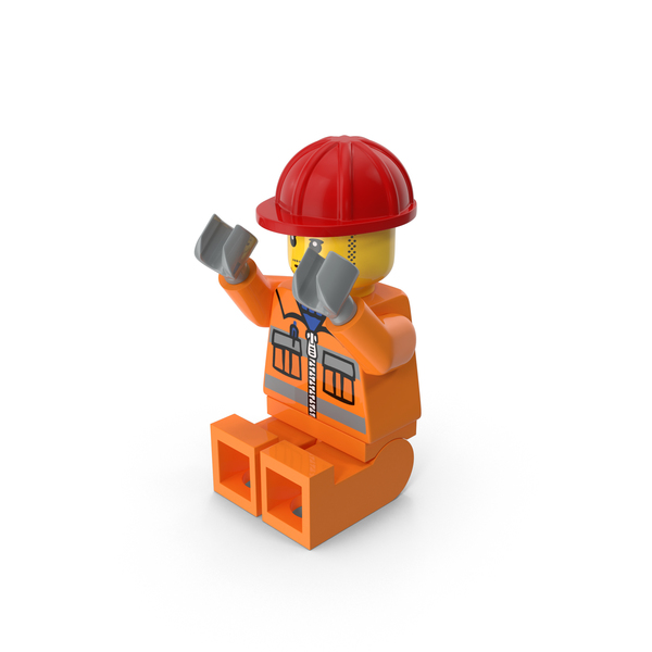 Lego Worker Sitting PNG & PSD Images