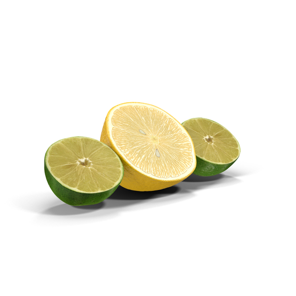 Lemon and Lime Halved PNG & PSD Images