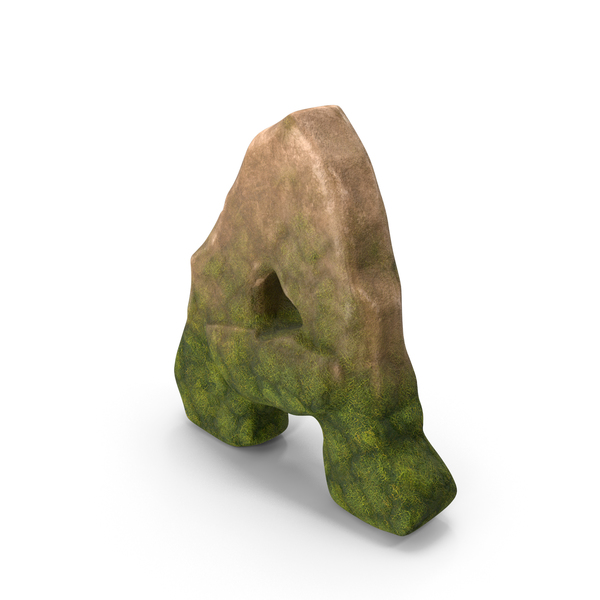 Language: Letter A Mossy Stone PNG & PSD Images