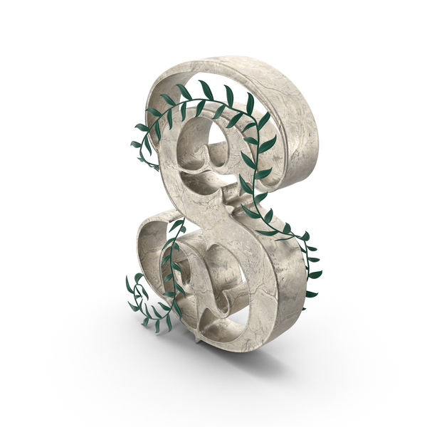 Roman Alphabet: Letter S with Leaves PNG & PSD Images