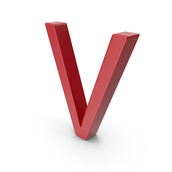 Roman Alphabet: Letter V Red PNG & PSD Images