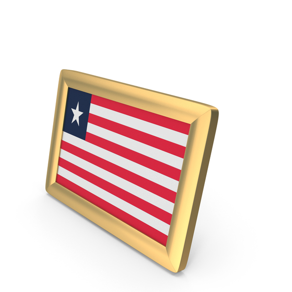 Picture: Liberia Flag Golden Desktop Photo Frame PNG & PSD Images