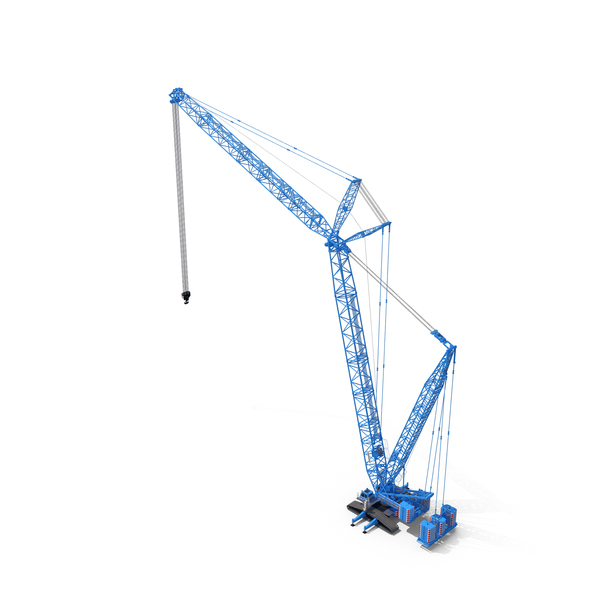 Industrial Equipment: Liebherr LR 1600 2 Crawler Crane Boom and Luffing Jib 49m Blue PNG & PSD Images Industrial Equipment: Liebherr LR 1600 2 Crawler Crane Boom and Luffing Jib 49m Blue PNG & PSD Images