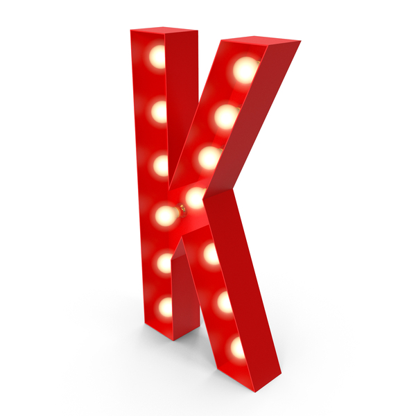 Roman: Light Bulb Glowing Alphabet Letter K PNG & PSD Images