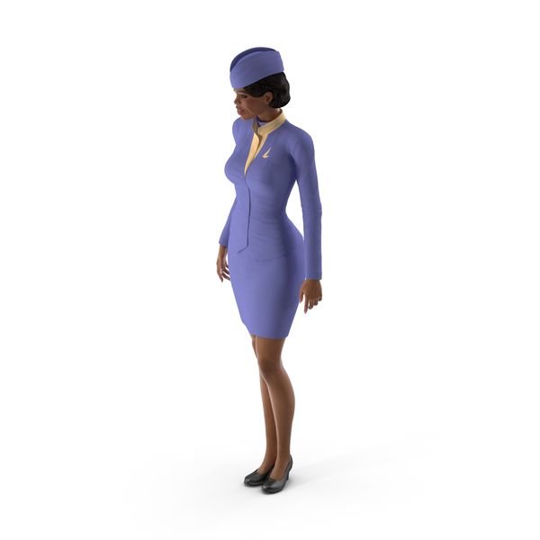Woman: Light Skin Black Stewardess Standing Pose PNG & PSD Images Woman: Light Skin Black Stewardess Standing Pose PNG & PSD Images