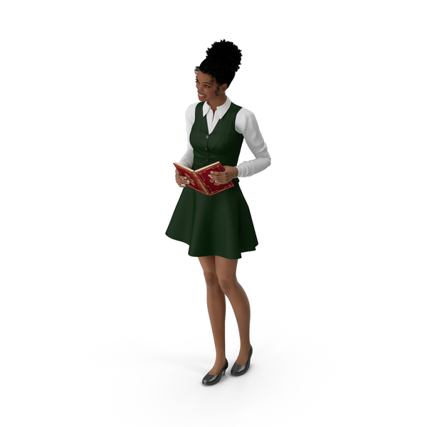 Girl: Light Skin Black Teenage Schoolgirl Standing Pose PNG & PSD Images