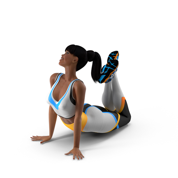 Athlete: Light Skin Fitness Woman Lying Pose PNG & PSD Images