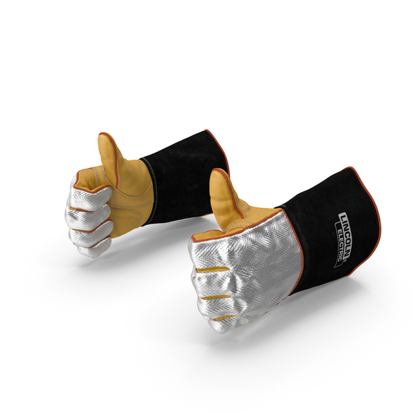 Work: Lincoln Electric Reflective Welding Gloves Thumbs Up Gesture PNG & PSD Images