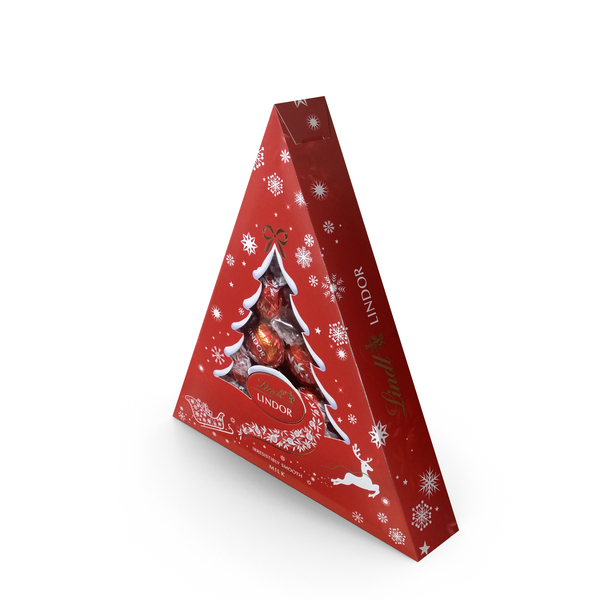 Box Of Chocolates: Lindt Lindor Christmas Chocolate Balls Red Xmas Tree 125g PNG & PSD Images