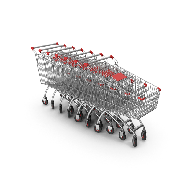 Line Of Shopping Carts with Red Plastic PNG Images & PSDs for Download ...