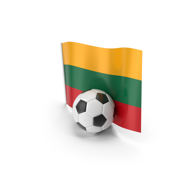 Lithuania Flag With Foot Ball PNG & PSD Images