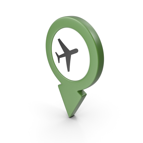 Computer Icon: Location Sign Airport Green PNG & PSD Images
