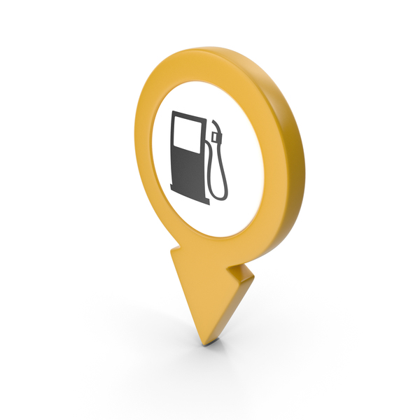 Computer Icon: Location Sign Gas Station Yellow PNG & PSD Images