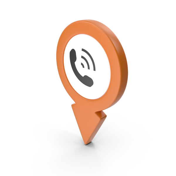 Computer Icon: Location Sign Phone Orange PNG & PSD Images