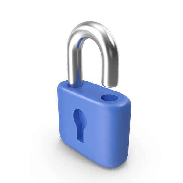 Lock Open Blue Metal PNG & PSD Images