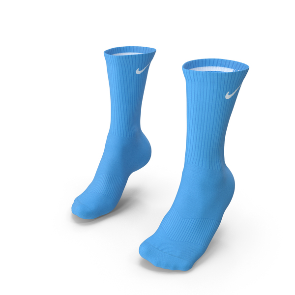 Long Socks Nike Blue on The Foot Standing Toes PNG & PSD Images