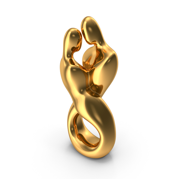 Love Figurine Gold PNG & PSD Images