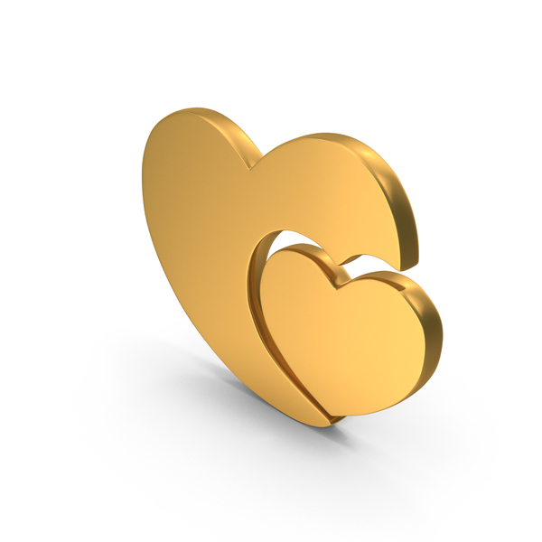 Heart Shape: Love Symbol Gold PNG & PSD Images