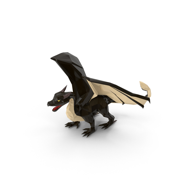 Low Poly Black Dragon PNG & PSD Images Low Poly Black Dragon PNG & PSD Images