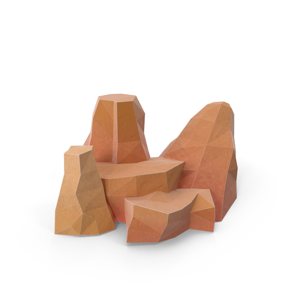 Low Poly Boulders PNG & PSD Images