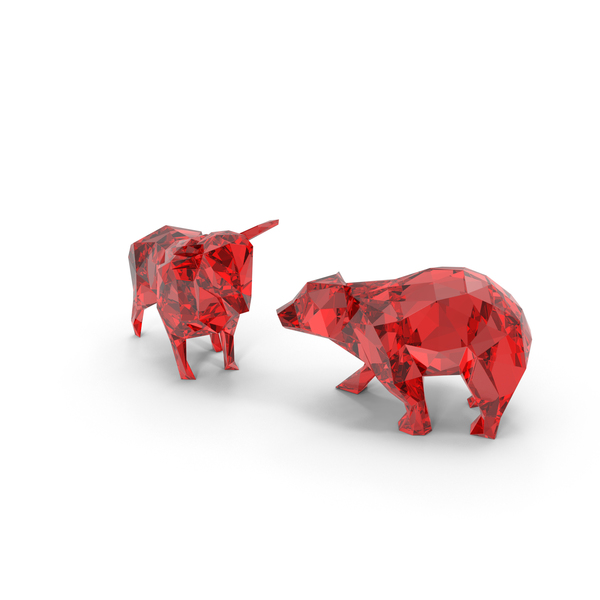 Animal Statue: Low Poly Bull and Bear PNG & PSD Images