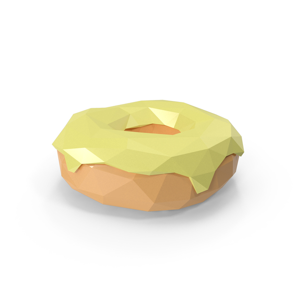 Glazed: Low Poly Donut PNG & PSD Images Glazed: Low Poly Donut PNG & PSD Images
