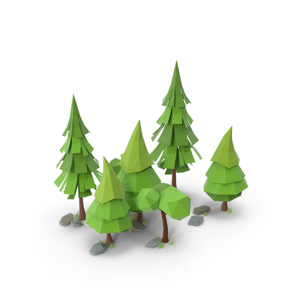 Low Poly Forest PNG & PSD Images