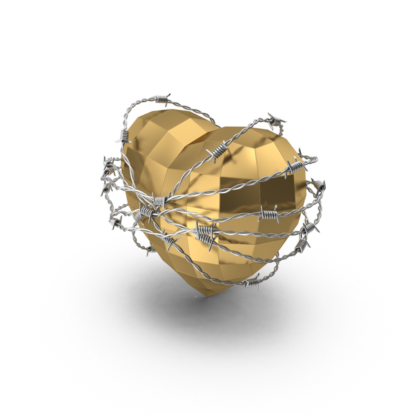 Shape: Low Poly Golden Heart In Barbed Wire PNG & PSD Images Shape: Low Poly Golden Heart In Barbed Wire PNG & PSD Images