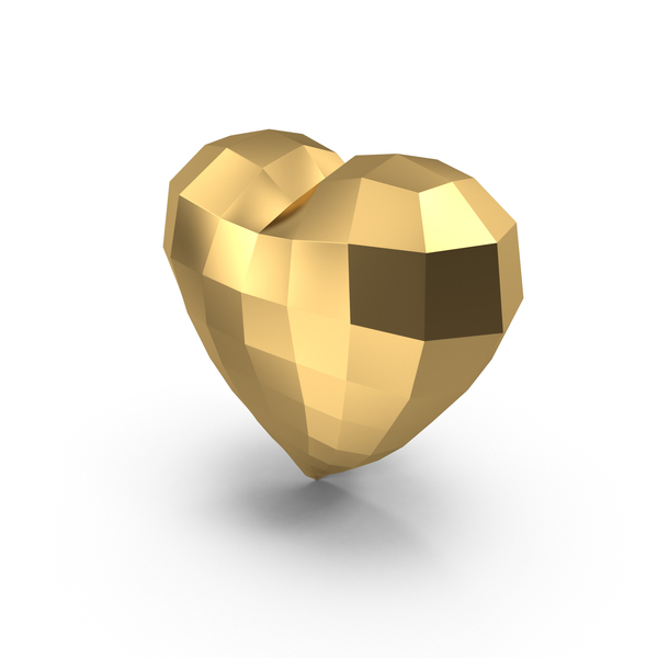 Shape: Low Poly Golden Heart PNG & PSD Images Shape: Low Poly Golden Heart PNG & PSD Images