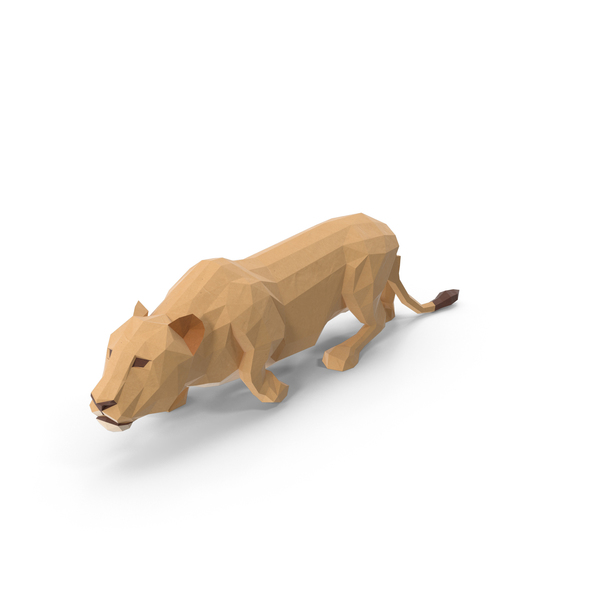 Low Poly Lioness PNG & PSD Images Low Poly Lioness PNG & PSD Images