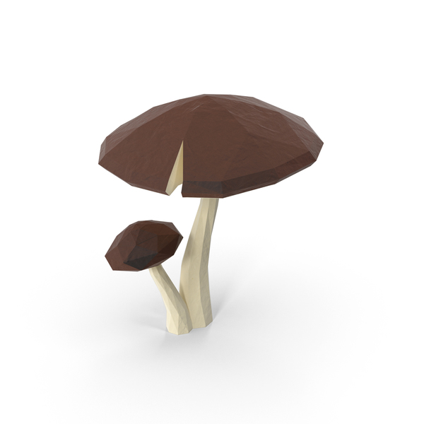 Low Poly Mushrooms PNG & PSD Images