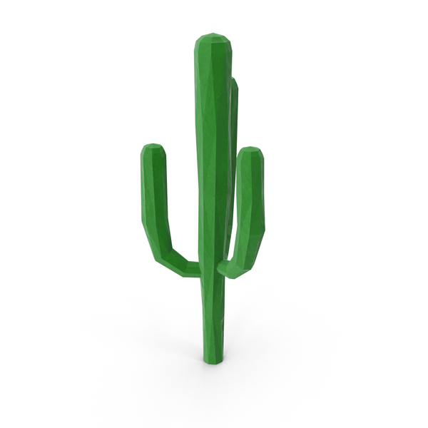 Low Poly Saguaro Cactus PNG & PSD Images