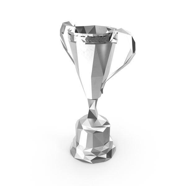 Cup: Low Poly Silver Trophy PNG & PSD Images