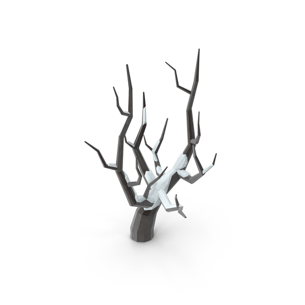 Low Poly Snow Covered Bare Tree PNG & PSD Images Low Poly Snow Covered Bare Tree PNG & PSD Images