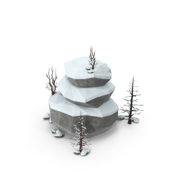 Boulder: Low Poly Snow Scene PNG & PSD Images Boulder: Low Poly Snow Scene PNG & PSD Images