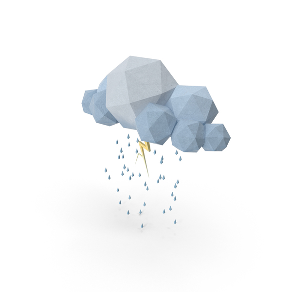 Low Poly Storm Cloud PNG & PSD Images