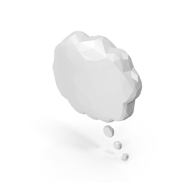 语音气球：低多思想气泡PNG和PSD图像