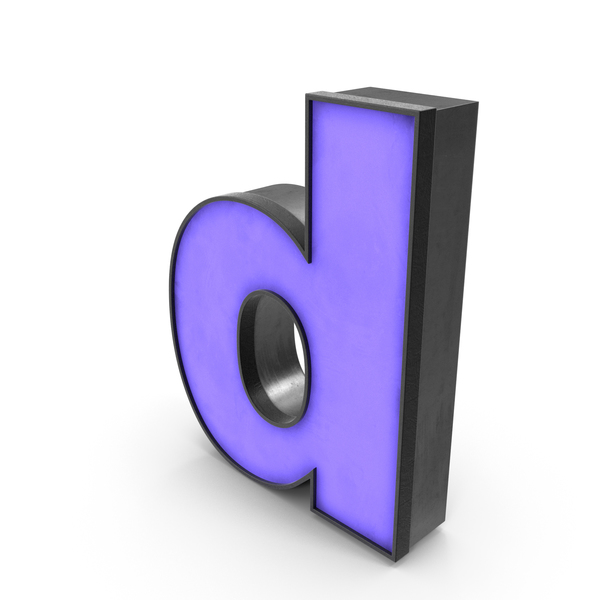 Symbols: Luminous Letter D Blue Lowercase PNG & PSD Images