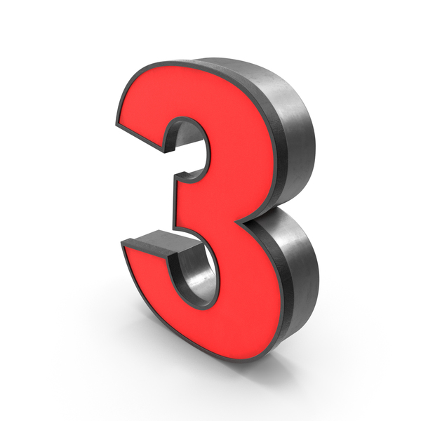 Luminous Number 3 Red PNG & PSD Images Luminous Number 3 Red PNG & PSD Images