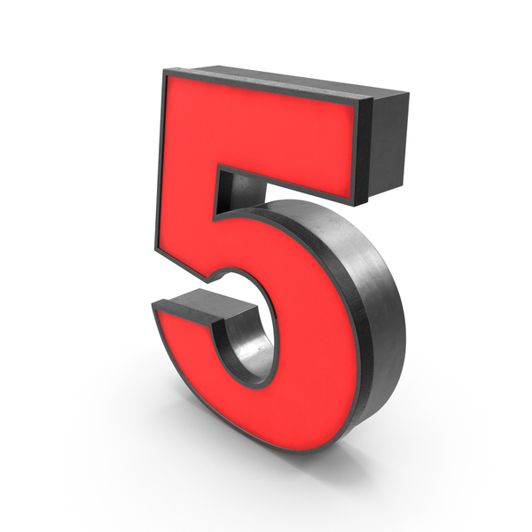 Luminous Number 5 Red PNG & PSD Images Luminous Number 5 Red PNG & PSD Images