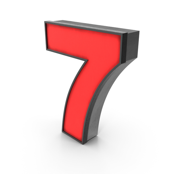 Luminous Number 7 Red PNG & PSD Images Luminous Number 7 Red PNG & PSD Images