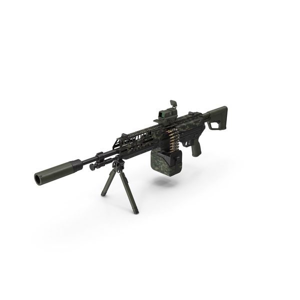 Automatic Rifle: Machine Gun 14 Military Green PNG & PSD Images