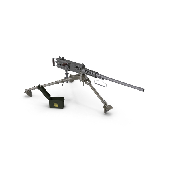 Machine Gun Browning M2 on Tripod with Ammunition Box PNG Images & PSDs ...